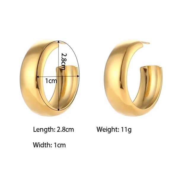 NEW 18K GOLD CHUNKY ICE HOOP EARRINGS, NICE EARRINGS, CUTE EARRINGS - Picture 6 of 6